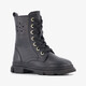 Leren meisjes veterboots zwart