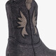 Meisjes western boots met glitters zwart