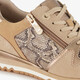 Dames sneakers met slangenprint beige goud