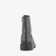 Leren dames veterboots zwart