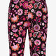 Flared meisjes broek met bloemen zwart roze