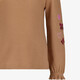 Meisjes top met hartjes en strikjes bruin