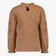 Meisjes top met hartjes en strikjes bruin