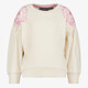Meisjes sweater met roze borduursels beige
