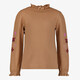 Meisjes top met hartjes en strikjes bruin