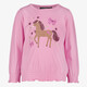 Meisjes trui met paard en vlinders roze