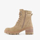 Dames veterboots met hak beige