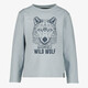 Unsigned jongens shirt met lange mouwen en wolvenkop blauw