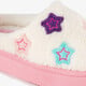 Teddy instap pantoffels met sterren wit roze