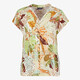 Dames top met bloemenprint geel groen