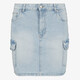 Dames denim cargo rok lichtblauw