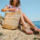 Dames shopper beige wit