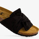 Dames bio slippers zwart met strik