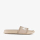 Dames badslippers beige wit