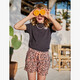 Meisjes short met print oranje roze