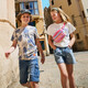 Meisjes denim short met madeliefjes