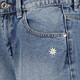 Meisjes denim short met madeliefjes