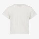 Cropped meisjes T-shirt met borduursel wit