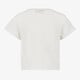 Cropped meisjes T-shirt met borduursel wit