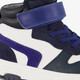 Leren hoge jongens sneakers blauw wit