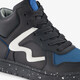 Leren hoge jongens sneakers zwart blauw