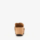 Suede dames slippers sleehak cognac