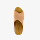 Suede dames slippers sleehak cognac