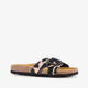 Dames slippers met koeienprint zwart wit