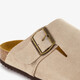 Suede dames clogs taupe