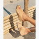Suede dames slippers sleehak cognac