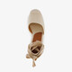 Dames sleehak espadrilles met strik beige