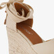 Dames sleehak espadrilles met strik beige