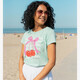 Dames T-shirt met kersen mintgroen