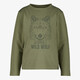 Jongens shirt met lange mouwen en wolvenkop groen