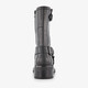 Leren dames biker boots zwart