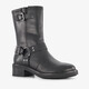 Leren dames biker boots zwart