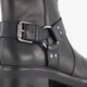 Leren dames biker boots zwart