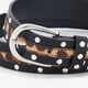 Dames riem met studs en panterprint details zwart