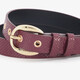 Dames riem met slagenprint bordeauxrood