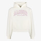 Meisjes hoodie met opdruk en teddy details beige