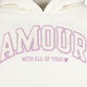 Meisjes hoodie met opdruk en teddy details beige