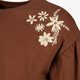 Meisjes sweater met geborduurde bloemen bruin