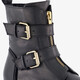 Leren meisjes biker boots zwart