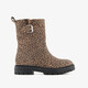 Leren meisjes boots met luipaardrint