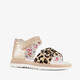 Meisjes sandalen met panterprint goud