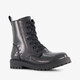 Meisjes veterboots met glitters zwart
