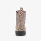 Meisjes veterboots met panterprint bruin
