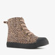 Stap leren meisjes veterschoenen met panterprint bruin