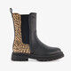 Meisjes Chelsea boot met luipaardprint zwart