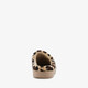 Dames pantoffels met panterprint en een smiley bruin